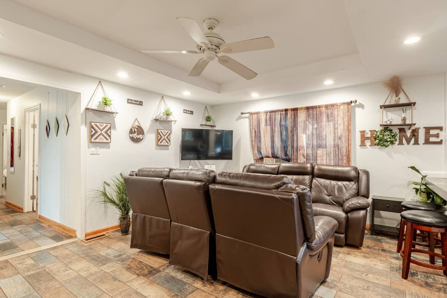 Living room with reclining sofas