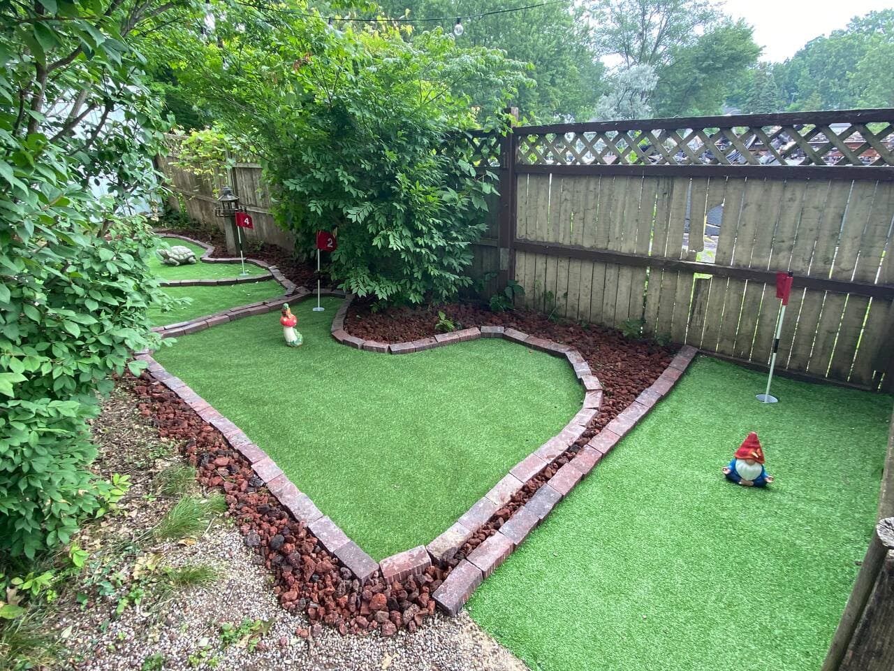 Backyard mini-golf course, upper holes