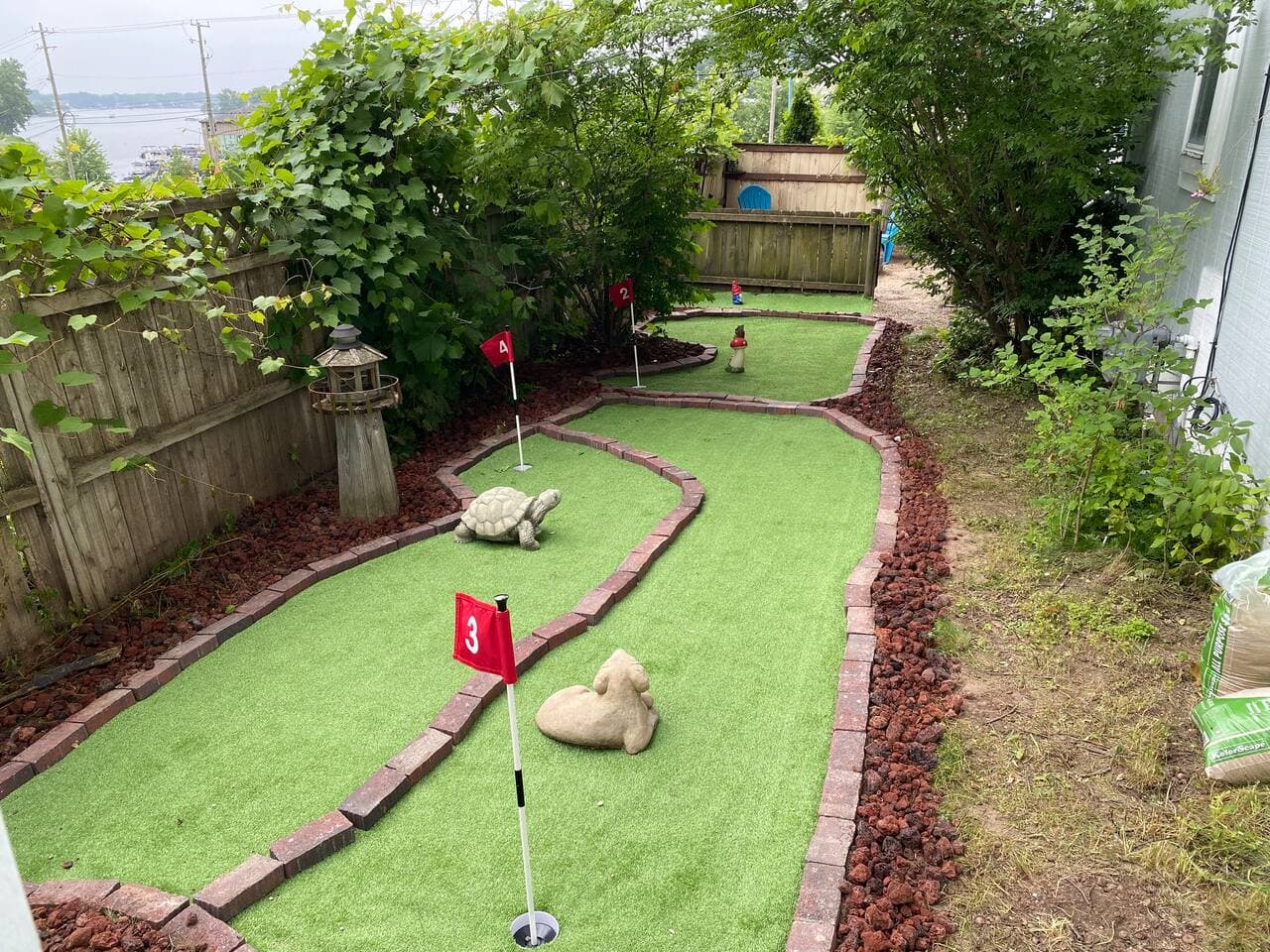 Backyard mini-golf course, lower holes